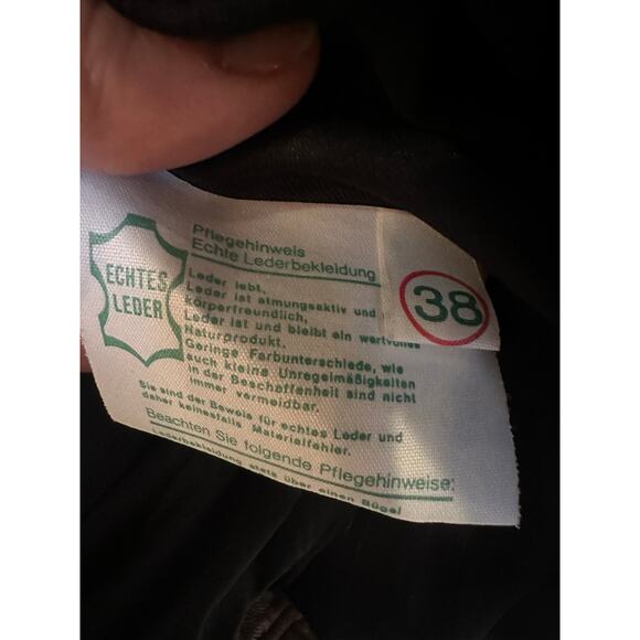 Vintage Butter Soft Black Leather Moto Jacket Brown Trim Quiet Luxury Minimalist - Picture 16 of 16